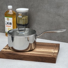 Quánh đúc Inox 3 lớp đáy liền Tri-Ply Kaiyo size 18cm