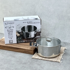 Nồi đúc inox 3 lớp đáy liền Try-Ply Kaiyo size 18cm