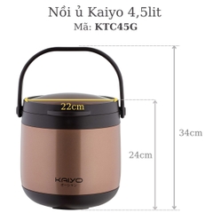 Nồi ủ chân không Kaiyo màu vàng, dung tích 4,5 lít