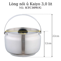 Nồi ủ chân không Kaiyo màu trắng, dung tích 3,0 lít