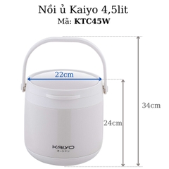Nồi ủ chân không Kaiyo màu trắng, dung tích 4,5 lít