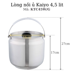 Nồi ủ chân không Kaiyo màu xanh mint-green dung tích 4,5L