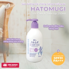 Sữa Dưỡng Thể Hatomugi Nâng Tông Da, Chống Nắng 250ml UV Care & Tone Up SPF31 PA+++