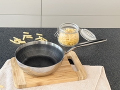 Chảo Inox chống dính hoa văn nổi Tri-Ply đáy liền sâu lòng Kaiyo, size 26cm