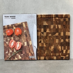 Thớt thái gỗ Teak đầu cây Kaiyo hình chữ nhật 35 x 25 x 2,5cm