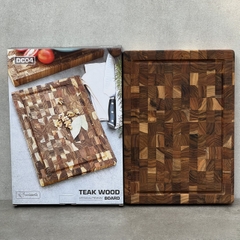Thớt chặt gỗ Teak đầu cây Kaiyo hình chữ nhật 35 x 25 x 3,8cm