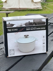 Nồi gang thành cao Oceno 20cm màu trắng