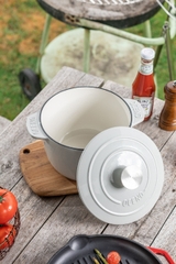 Nồi gang thành cao Oceno 20cm màu trắng