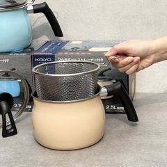 Nồi chiên ngập dầu Kaiyo màu vàng be 15cm