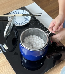 Nồi chiên ngập dầu kèm rổ hấp Kaiyo màu xanh đậm