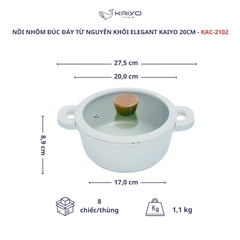 Nồi nhôm đúc đáy từ nguyên khối Elegant Kaiyo, 20cm