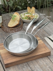 Chảo inox 316 liền khối 5-ply Premium Kaiyo 24cm