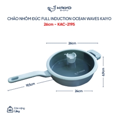 Chảo nhôm đúc full induction Ocean Waves Kaiyo, 26cm
