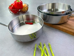 Chảo inox 316 liền khối 5-ply Premium Kaiyo - thành cao, size 24cm