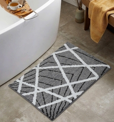 Thảm microfiber siêu thấm có chống trượt Kaiyo, 50x70 cm màu ghi