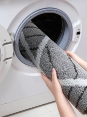 Thảm microfiber siêu thấm có chống trượt Kaiyo, 50x70 cm màu ghi