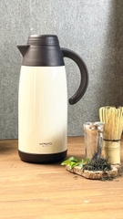 Phích pha trà giữ nhiệt 2 lớp inox có lõi lọc Kaiyo dung tích 1100ml, màu kem