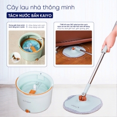 Cây lau nhà thông minh tách nước bẩn Kaiyo màu xanh mint