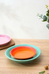 Bộ 4 đĩa sứ sâu lòng dáng vát Rainbow Kaiyo, size 15, 20 cm
