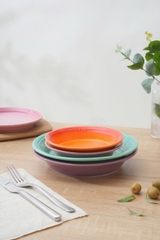 Bộ 4 đĩa sứ sâu lòng dáng vát Rainbow Kaiyo, size 15, 20 cm