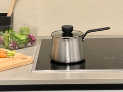 Quánh chống dính phủ inox 3 lớp liền đáy Tri-Ply Todaii - 12cm thành cao, nắp kính