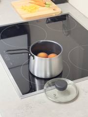 Quánh chống dính phủ inox 3 lớp liền đáy Tri-Ply Todaii - 12cm thành cao, nắp kính