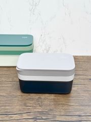Hộp 2 khay đá silicon có nắp đậy và khay trữ đá Mirai - nắp ghi, 64 viên