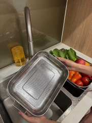Rổ gác inox trên bồn rửa bát điều chỉnh độ dài Kaiyo 28x38cm