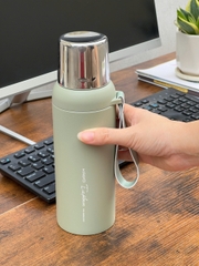 Bình giữ nhiệt 2 lớp inox Kaiyo màu xanh, dung tích 600ml