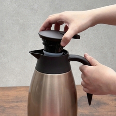 Phích giữ nhiệt 2 lớp inox Kaiyo màu ngọc trai vàng, dung tích 2L