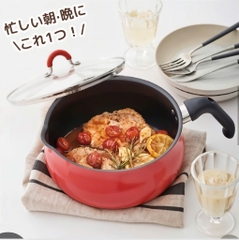 Nồi chống dính có tay cầm Todaii size 20cm màu đỏ