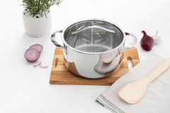 Nồi inox thân đáy liền Tri-Ply Silver Crown, size 24cm