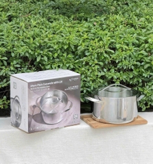 Nồi inox thân đáy liền Tri-Ply Silver Crown, size 24cm