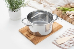 Nồi inox thân đáy liền Tri-Ply Silver Crown, size 20cm