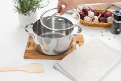 Nồi inox thân đáy liền Tri-Ply Silver Crown, size 20cm