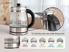 Ấm siêu tốc thuỷ tinh kèm lõi lọc trà Kaiyo 1,7L, model KEK-062