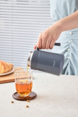 Cốc giữ nhiệt 2 lớp inox Kaiyo kèm lõi lọc trà 350ml, màu ghi