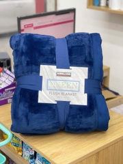 Chăn lông cừu Queen xanh than