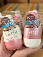 Dầu gội Kracie MA & ME LATTE DAMAGE REPAIR SHAMPOO 490 ML