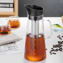 Bình đựng nước, pha trà cafe Cold Brew thủy tinh có lõi lọc inox Momiji 1500ml