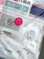 Túi hút chân không đựng quần áo, chăn màn hình hộp có van Okazaki 85x130x56cm