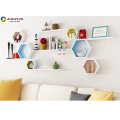 Kệ Lục giác treo tường sơn 2 light