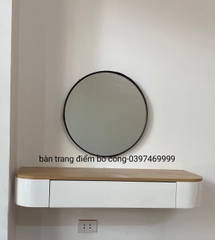 Bàn Trang Điểm Treo Tường Màu Ghi Xám Bo Góc  Cong