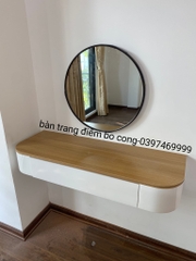 Bàn Trang Điểm Treo Tường Màu Ghi Xám Bo Góc  Cong