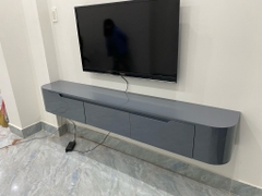 Kệ tivi treo tường bo góc màu ghi xám hiện đại (160 rộng 30 cao 25cm)  -TV121