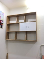 Kệ sách treo tường có cánh tủ( 120x100x20cm)- Alo043