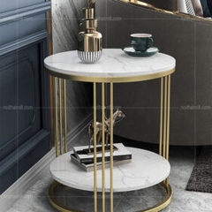 Bàn Góc Sofa Mẫu Tròn 2 tầng S02