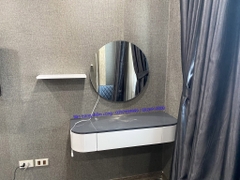 Bàn Trang Điểm Treo Tường Màu Ghi Xám Bo Góc  Cong