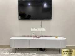 Kệ tivi  đặt sàn màu trắng bo góc hiện đại -TV210