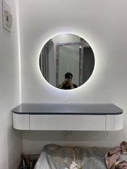 Combo Bàn trang điểm bo góc + Kèm gương Led (btd05)